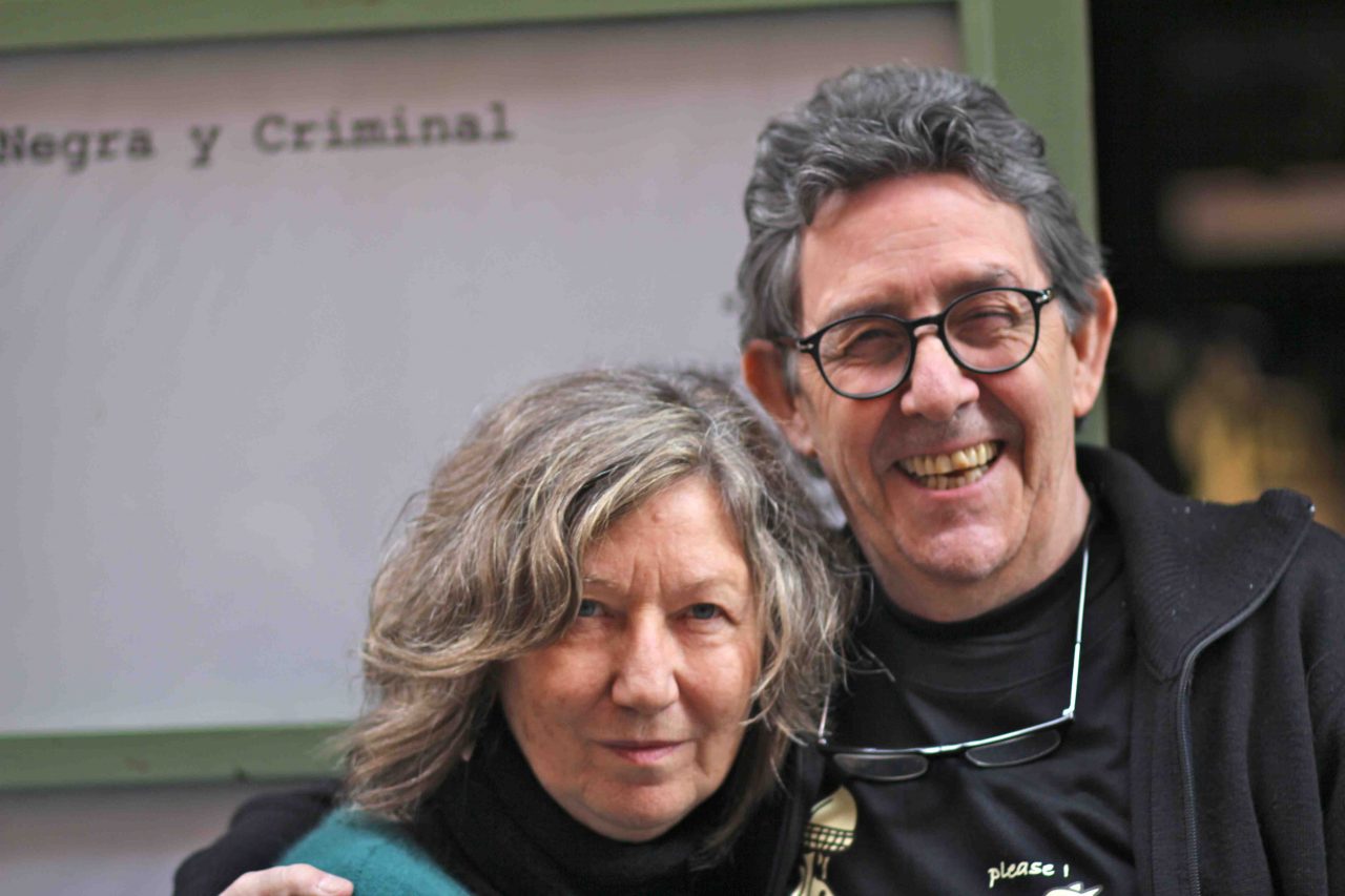 Paco Camarasa (comisario BCNegra 2013) y Montse Clavé «Los libreros»